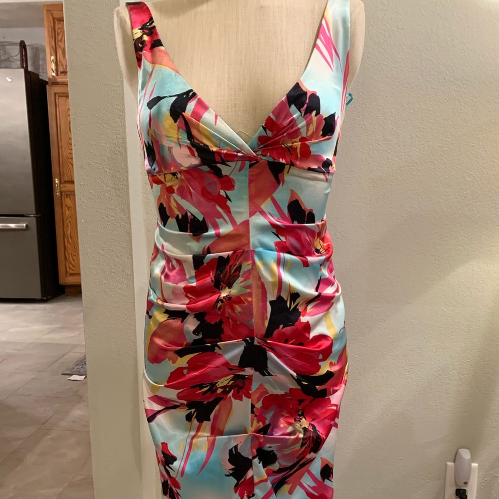 Light Blue Floral Print Dress